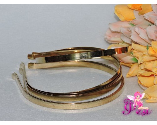 Ободок металл 7мм, цв. золото - 1 шт.