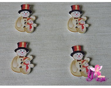 Фигурка из фанеры 35*24  мм "Снеговик" (1 шт)