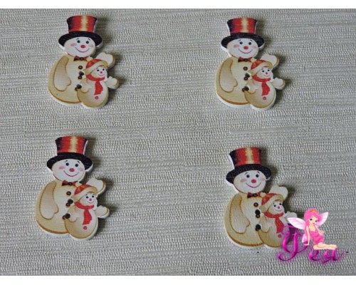Фигурка из фанеры 35*24  мм "Снеговик" (1 шт)