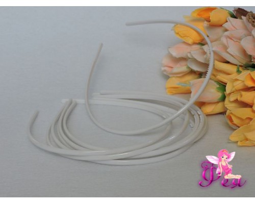 Ободок-основа пластик цв.белый 4 мм - 1шт