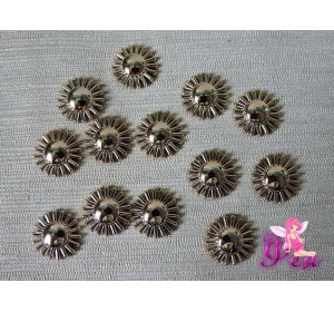 Кабошон флоризель 15 мм, цв. золото (пластик) -1 шт