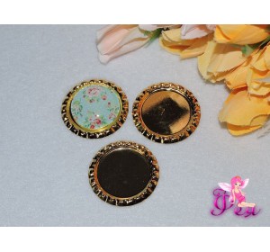 Крышечки для кабошонов (25мм),цв.золото