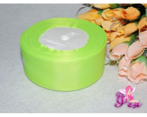 Репсовая лента однотонная 40мм , цв. салатовый - 1м