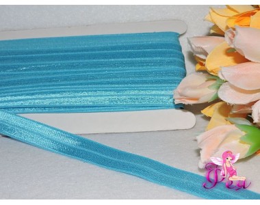 Тесьма эластичная 1,5 см, цв. голубой