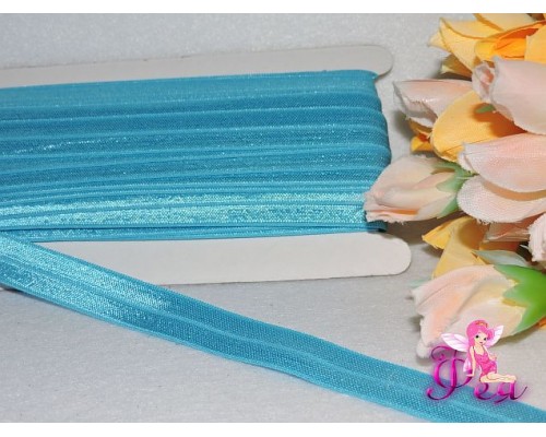 Тесьма эластичная 1,5 см, цв. голубой