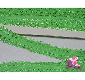 Тесьма-резинка с кружевом 2 см, салатовый