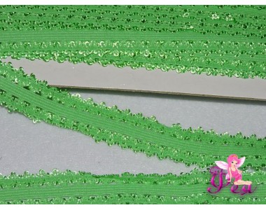 Тесьма-резинка с кружевом 2 см, салатовый