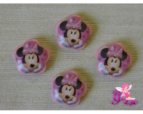 Кабошон пластиковый 22 мм " Мини", цв. светло-розовый