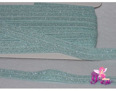 Тесьма эластичная с люрексом 15 мм, голубой