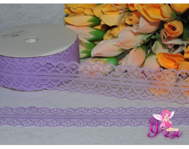 Кружево капрон 25мм светло-фиолетового цвета - 1м