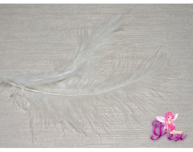 Перо декоративное 13,5см, цв. кремовый - 1шт