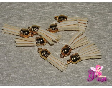 Декоративная кисточка замшевая 3,8 см, бежевый -1 шт