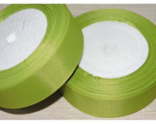 Однотонная репсовая лента 25 мм,  цв.  травы -1 м