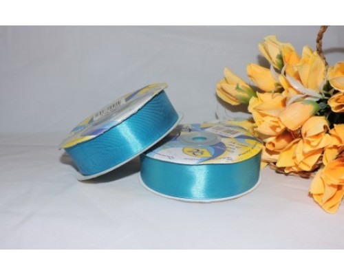 Атласная лента 25 мм, цв. бирюза