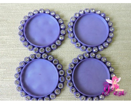 Крышечка-серединка со стразами 25 мм, цв. фиолетовый 1 шт.
