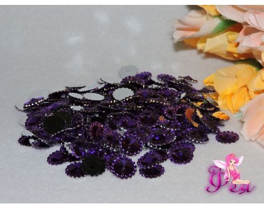 Стразы-декор "Цветок" 12 мм, темно-фиолетовый