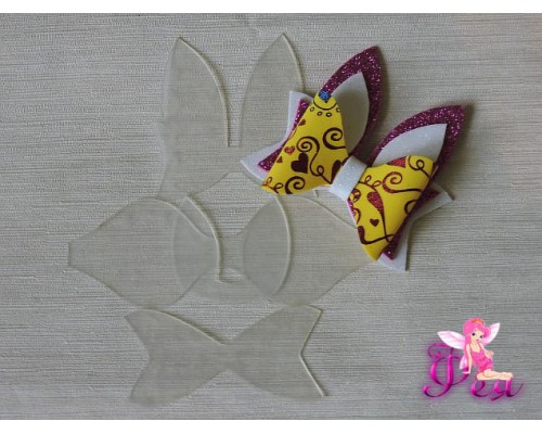 Набор шаблонов "Бантик Зайка №2"В комплекте 4 детали