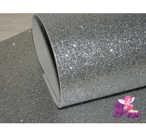 Фоамиран глиттерный 2мм, цв.черное серебро-1 лист