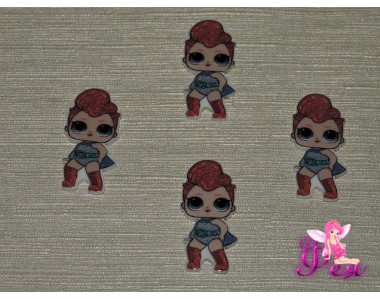 Кабошон-вырубка  40*20 мм, Лол супер герой  (пластик)  - 1шт