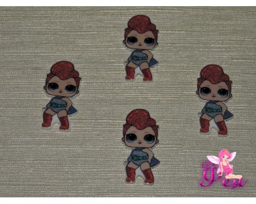 Кабошон-вырубка  40*20 мм, Лол супер герой  (пластик)  - 1шт