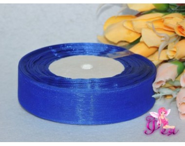 Органза однотонная 25мм, цв. синий - 1м