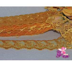 Кружево капрон 45мм, ярко-желтого цвета