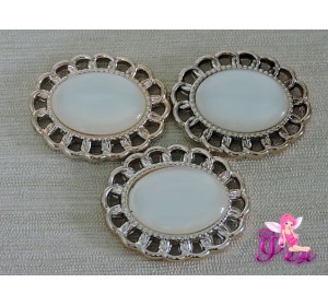 Кабошоны флоризель пластик, цв.золото 32*30мм