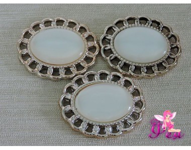 Кабошоны флоризель пластик, цв.золото 32*30мм