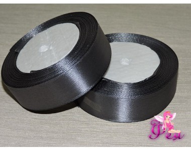 Атласная лента 25 мм, цв. серый - 1 м