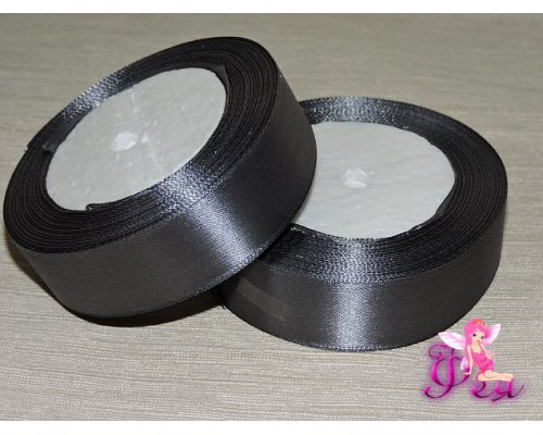 Атласная лента 25 мм, цв. серый - 1 м