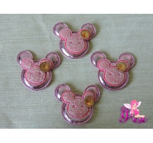 Патч с декором 3,2 см "Микки Маус", розовый - 1 м