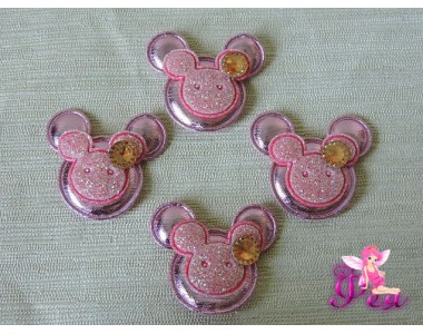 Патч с декором 3,2 см "Микки Маус", розовый - 1 м
