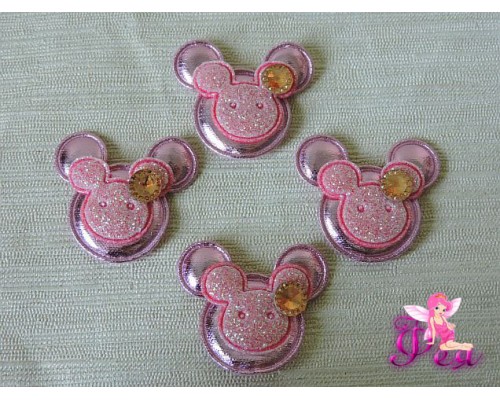 Патч с декором 3,2 см "Микки Маус", розовый - 1 м