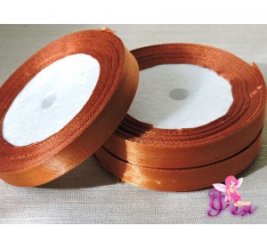 Атласная лента 12 мм, цв.  коричневый - 1 м