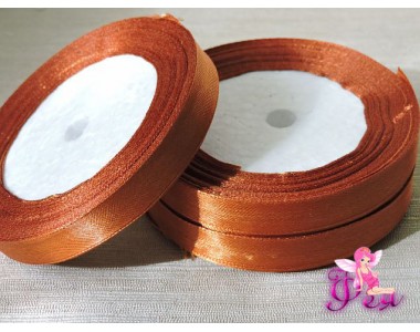 Атласная лента 12 мм, цв.  коричневый - 1 м