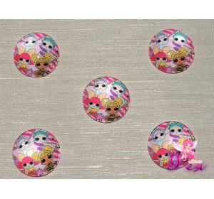 Кабошон стеклянный с рисунком 25 мм "ЛОЛ " - 1шт