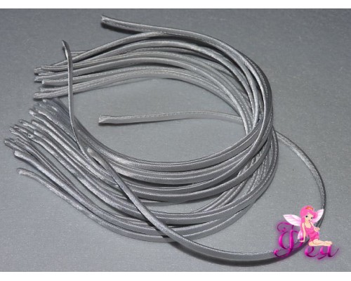 Ободок металл в ткани  0,5 см, белый №62 -1 шт.