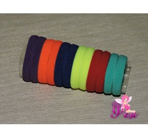 Бесшовные резинки для волос 4 см, цв. микс цветной 2, в тубе 12 шт