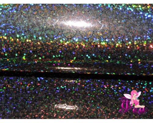 Искусственная кожа "Чешуя" 0.7 мм, цв.  черный