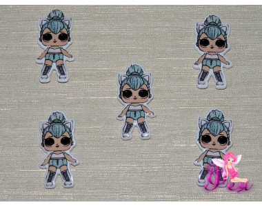 Кабошон-вырубка   38*20 мм, Лол с ушками (пластик)  - 1шт