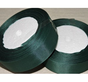 Однотонная репсовая лента 25 мм,  цв. темно-изумрудный -1 м