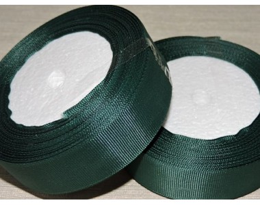 Однотонная репсовая лента 25 мм,  цв. темно-изумрудный -1 м