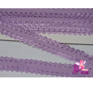 Тесьма-резинка с кружевом 2 см, сиреневый
