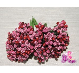 Букетики тычинок 12 шт, цв. бордовый