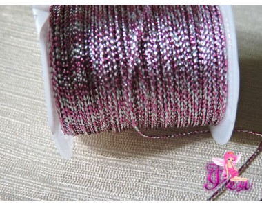 Нить декоративная  "Люрекс" 1 мм , цв. розовый