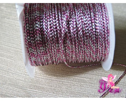 Нить декоративная  "Люрекс" 1 мм , цв. розовый