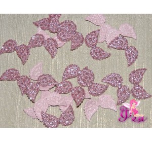 Патч с блестками 2 *1 см "Крылья маленькие", светло-розовый (1 шт)