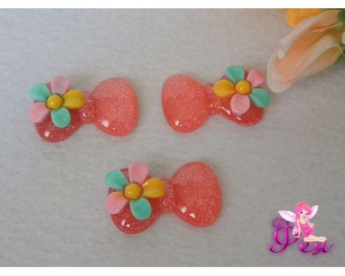 Кабошоны акриловые бантики, 30мм