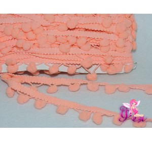 Тесьма с помпонами,размер — 6 мм, помпоны 1 см, персиковый