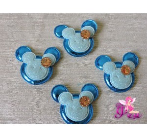 Патч с декором 3,2 см "Микки Маус", бирюзовый - 1 м